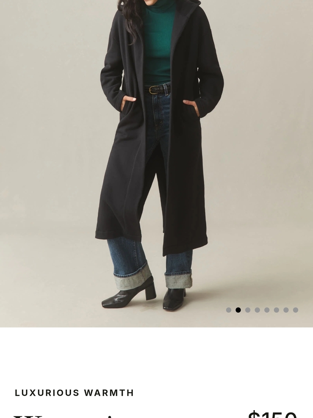 American Giant Long Black Trench Coat